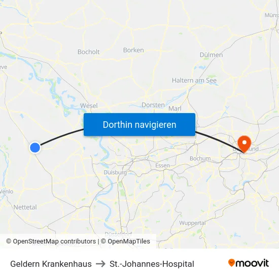 Geldern Krankenhaus to St.-Johannes-Hospital map