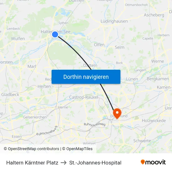 Haltern Kärntner Platz to St.-Johannes-Hospital map