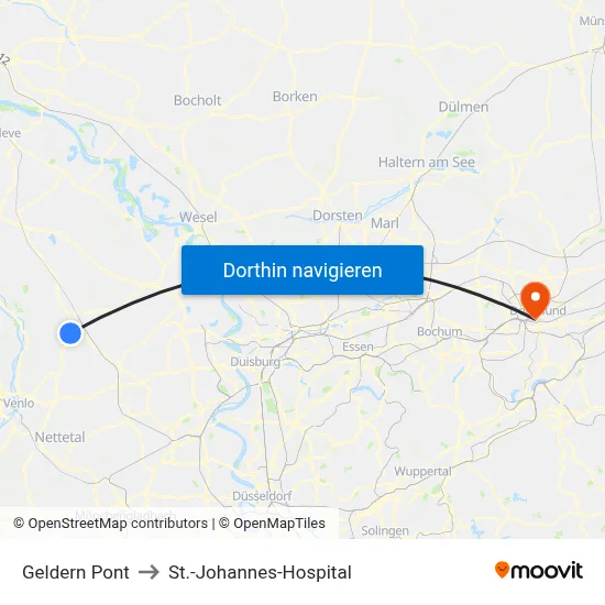 Geldern Pont to St.-Johannes-Hospital map