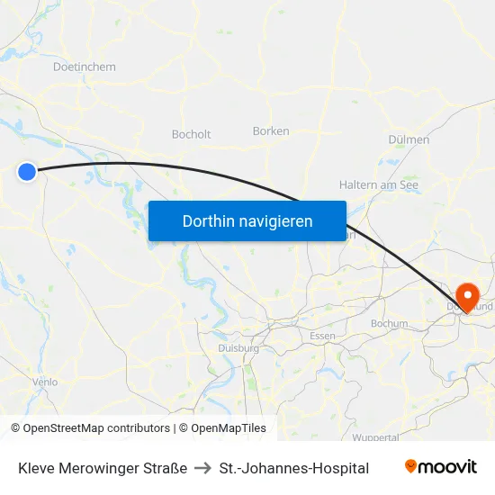 Kleve Merowinger Straße to St.-Johannes-Hospital map