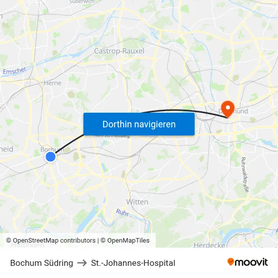Bochum Südring to St.-Johannes-Hospital map