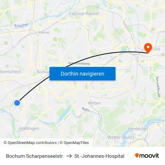 Bochum Scharpenseelstr. to St.-Johannes-Hospital map