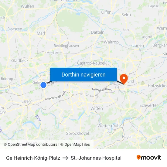 Ge Heinrich-König-Platz to St.-Johannes-Hospital map
