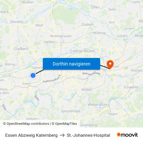 Essen Abzweig Katernberg to St.-Johannes-Hospital map