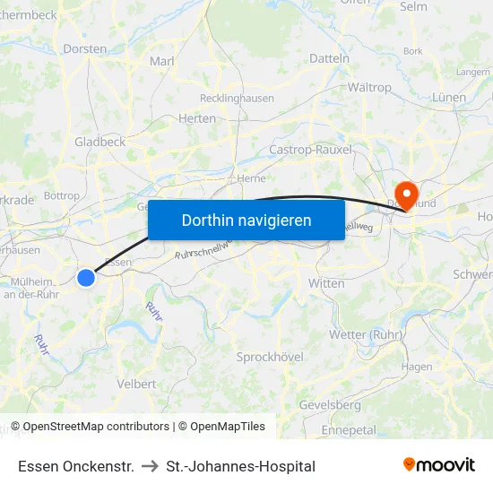 Essen Onckenstr. to St.-Johannes-Hospital map