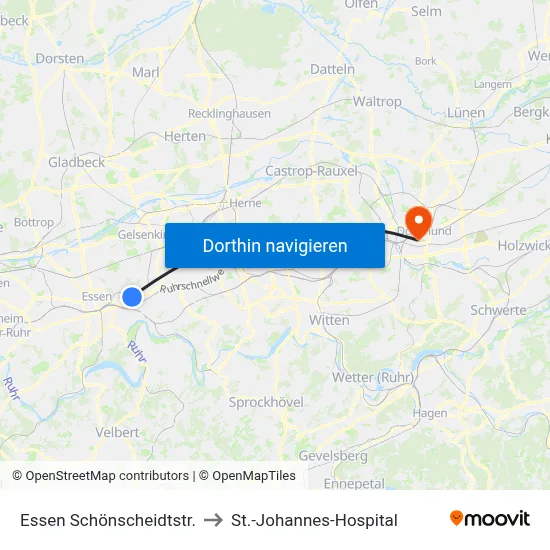 Essen Schönscheidtstr. to St.-Johannes-Hospital map