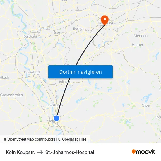 Köln Keupstr. to St.-Johannes-Hospital map