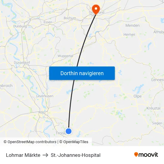 Lohmar Märkte to St.-Johannes-Hospital map