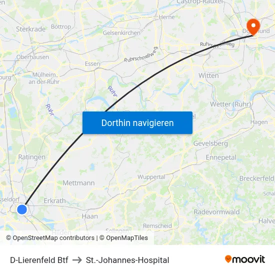 D-Lierenfeld Btf to St.-Johannes-Hospital map