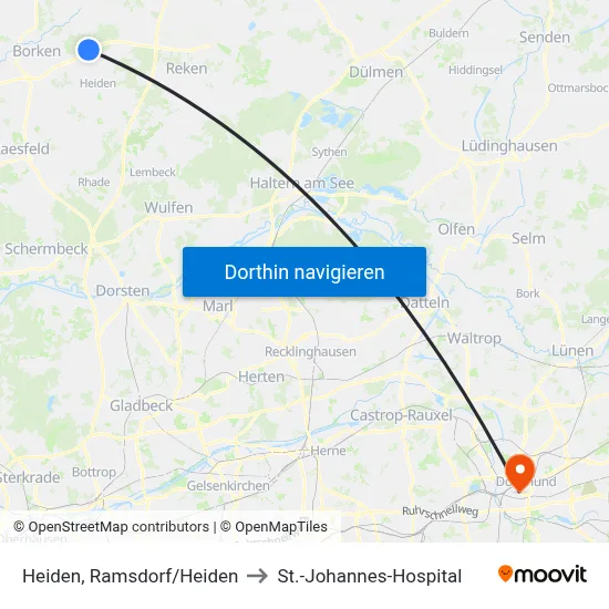 Heiden, Ramsdorf/Heiden to St.-Johannes-Hospital map