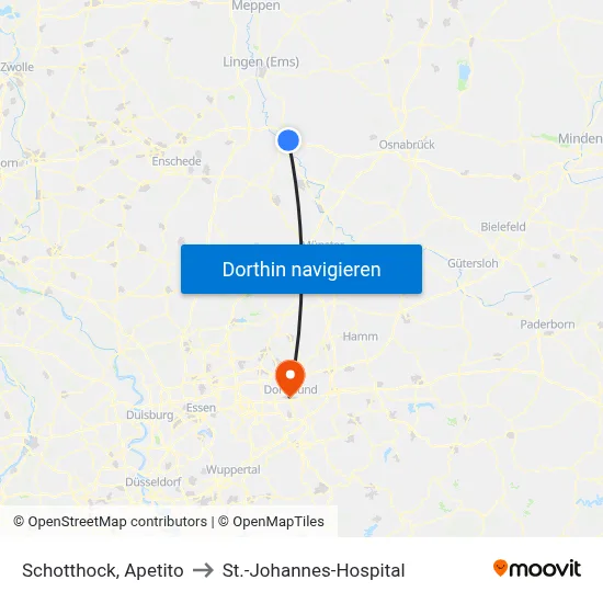 Schotthock, Apetito to St.-Johannes-Hospital map