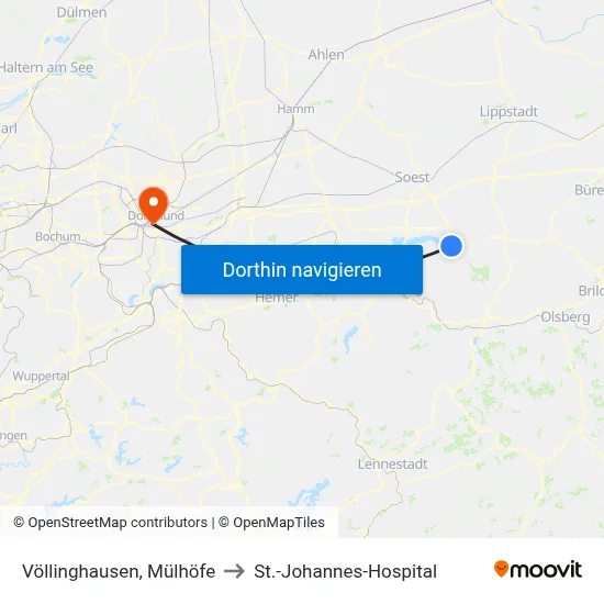 Völlinghausen, Mülhöfe to St.-Johannes-Hospital map