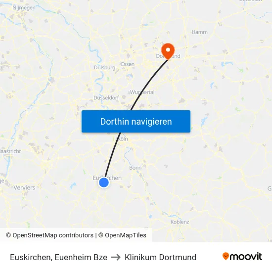 Euskirchen, Euenheim Bze to Klinikum Dortmund map