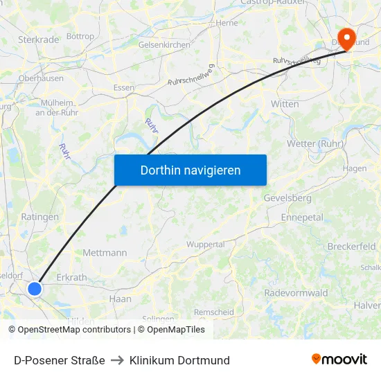 D-Posener Straße to Klinikum Dortmund map