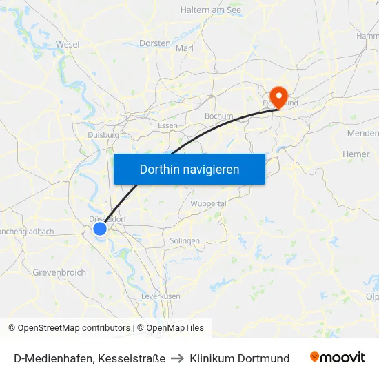 D-Medienhafen, Kesselstraße to Klinikum Dortmund map
