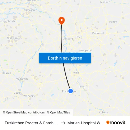 Euskirchen Procter & Gamble-Str. to Marien-Hospital Wesel map