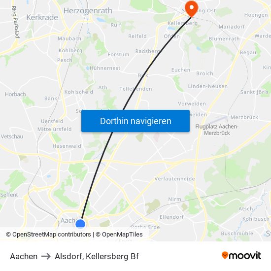 Aachen to Alsdorf, Kellersberg Bf map