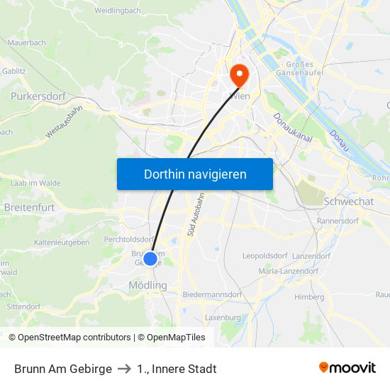 Brunn Am Gebirge to 1., Innere Stadt map