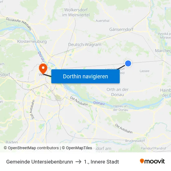 Gemeinde Untersiebenbrunn to 1., Innere Stadt map