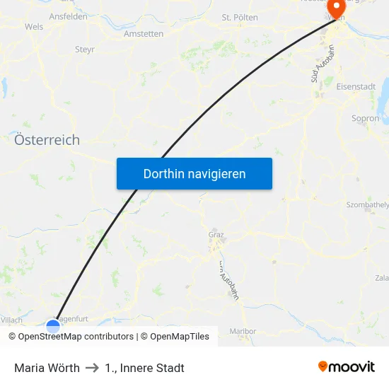 Maria Wörth to 1., Innere Stadt map