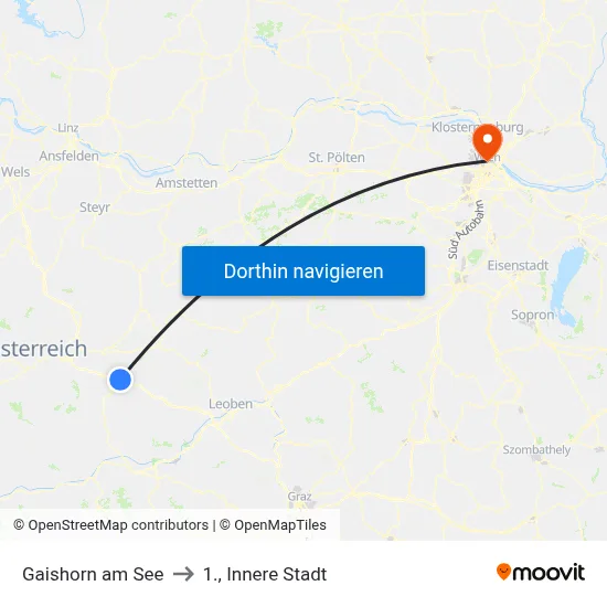 Gaishorn am See to 1., Innere Stadt map