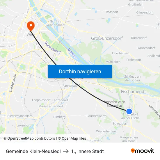 Gemeinde Klein-Neusiedl to 1., Innere Stadt map