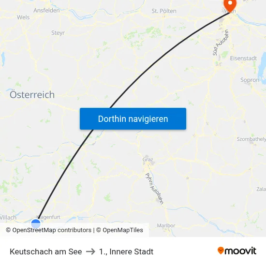 Keutschach am See to 1., Innere Stadt map