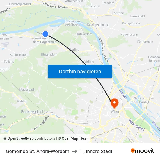 Gemeinde St. Andrä-Wördern to 1., Innere Stadt map