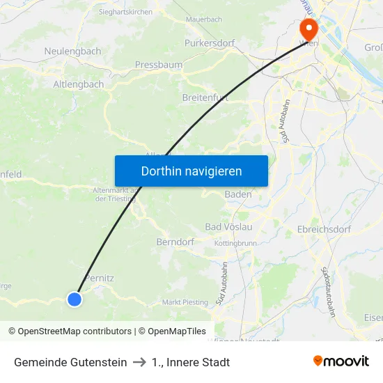 Gemeinde Gutenstein to 1., Innere Stadt map