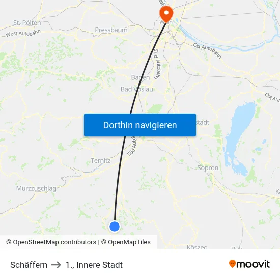 Schäffern to 1., Innere Stadt map