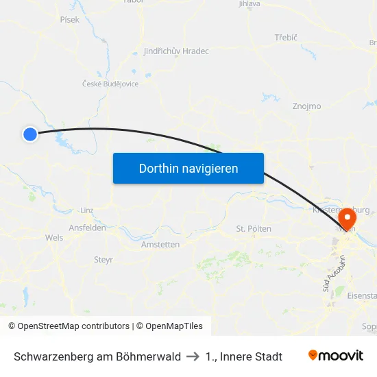 Schwarzenberg am Böhmerwald to 1., Innere Stadt map