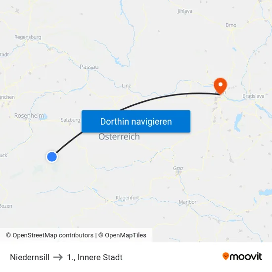 Niedernsill to 1., Innere Stadt map