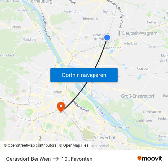 Gerasdorf Bei Wien to Gerasdorf Bei Wien map