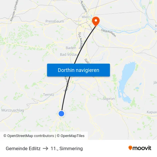 Gemeinde Edlitz to 11., Simmering map