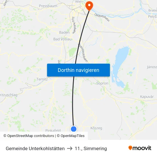 Gemeinde Unterkohlstätten to 11., Simmering map