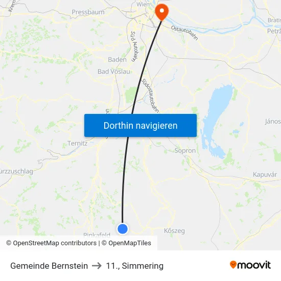 Gemeinde Bernstein to 11., Simmering map