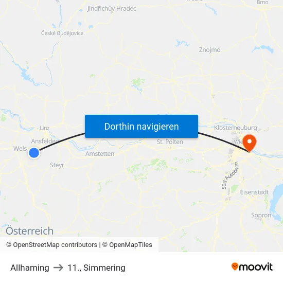 Allhaming to 11., Simmering map