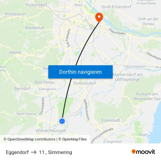Eggendorf to 11., Simmering map