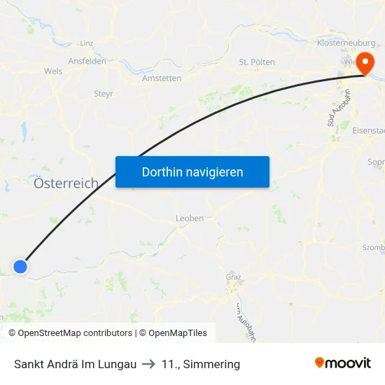 Sankt Andrä Im Lungau to 11., Simmering map
