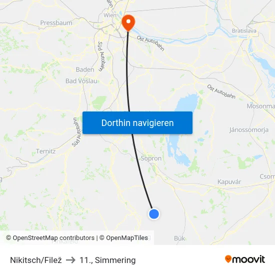 Nikitsch/Filež to 11., Simmering map