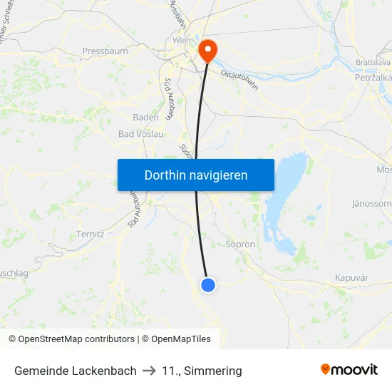 Gemeinde Lackenbach to 11., Simmering map