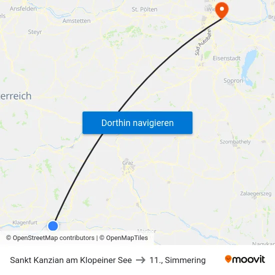 Sankt Kanzian am Klopeiner See to 11., Simmering map