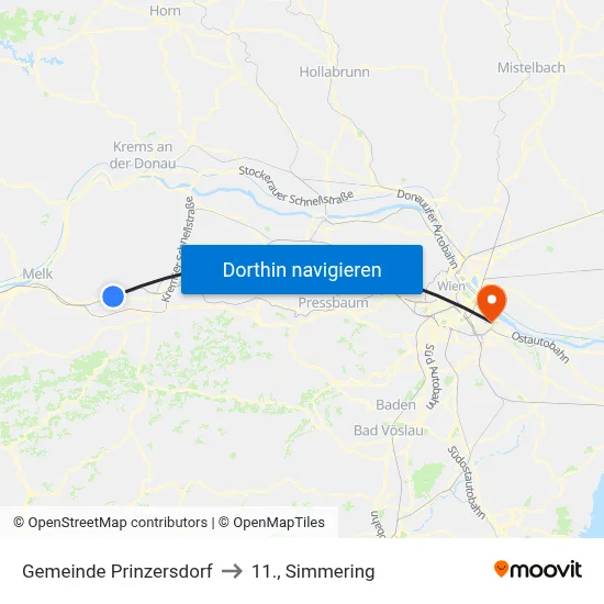 Gemeinde Prinzersdorf to 11., Simmering map