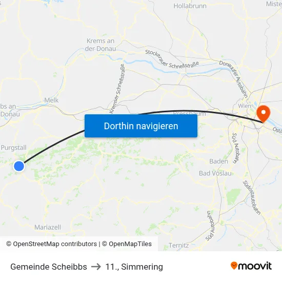 Gemeinde Scheibbs to 11., Simmering map