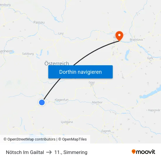 Nötsch Im Gailtal to 11., Simmering map