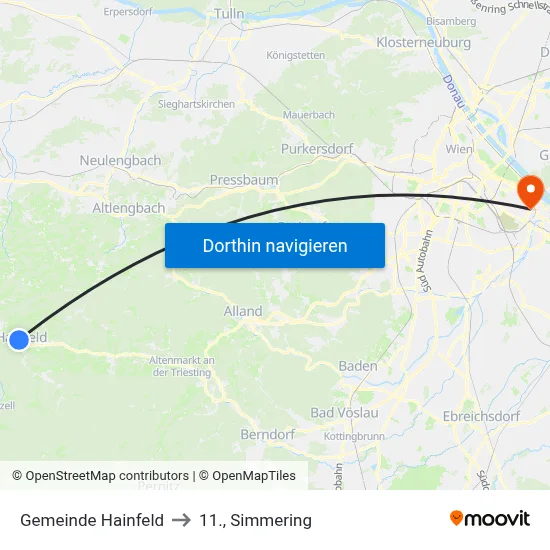 Gemeinde Hainfeld to 11., Simmering map