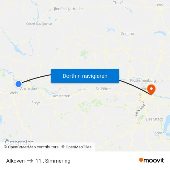 Alkoven to 11., Simmering map