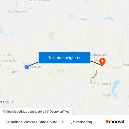 Gemeinde Wallsee-Sindelburg to 11., Simmering map