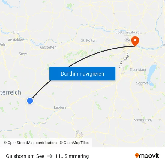 Gaishorn am See to 11., Simmering map