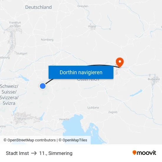 Stadt Imst to 11., Simmering map